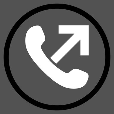 Giden arama düz vektör yuvarlak simgesi