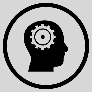 Akıl düz vektör yuvarlak simge