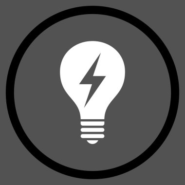 Elektrik AmpulÜ Düz Vektör Yuvarlak Simge