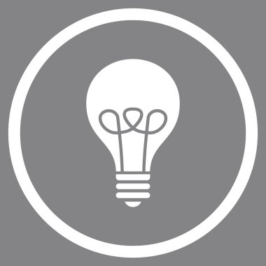 Lamba ampul düz vektör yuvarlak simge