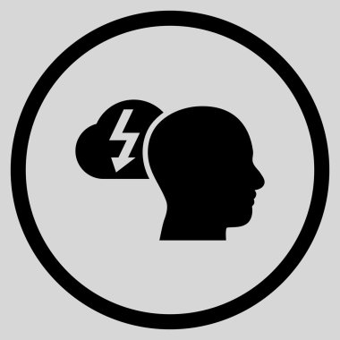 Düz vektör beyin fırtınası yuvarlak simge