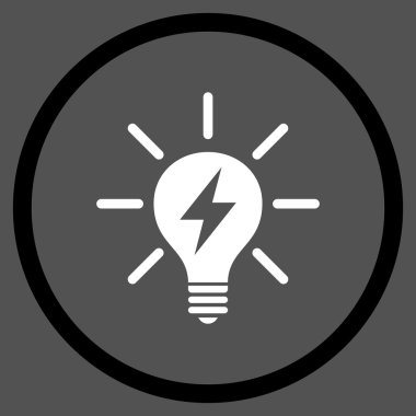 Elektrikli ampul düz vektör yuvarlak simge