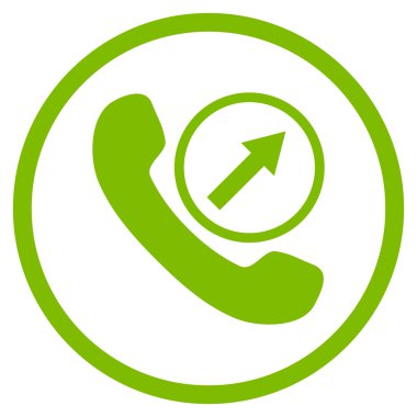 Giden Çağrı Düz Yuvarlak Vektör Simgesi