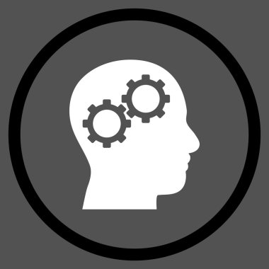 Beyin Config Düz Vektör Yuvarlak Simge