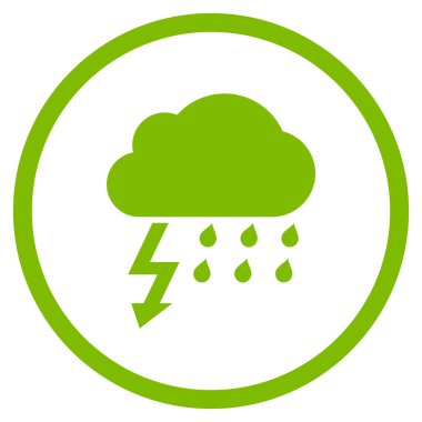 Fırtına düz yuvarlak vektör simgesi