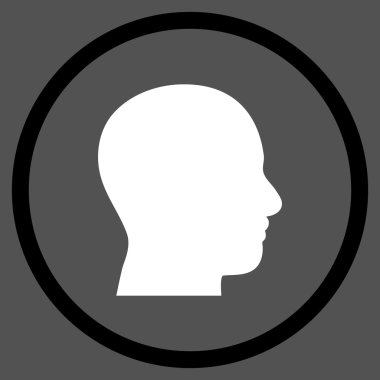 Kafa düz vektör yuvarlak simge profil