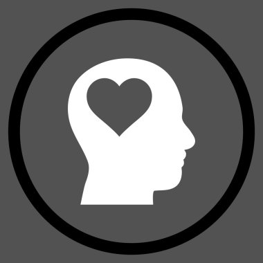 Lover Head Flat Vektör Yuvarlak Simge