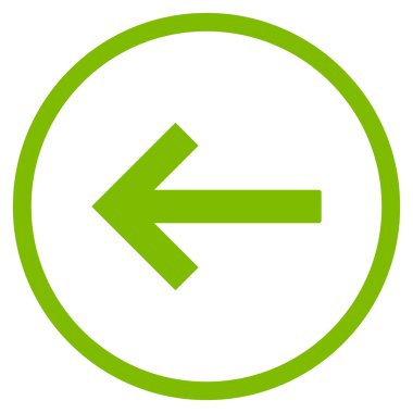 Sol Ok Düz Yuvarlak Vektör Simgesi