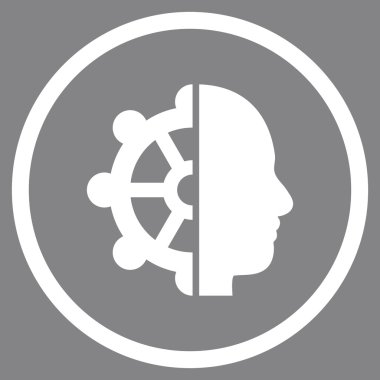 Akıl düz vektör yuvarlak simge