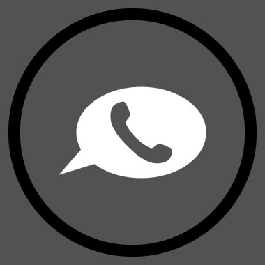 Telefon iletisi düz vektör yuvarlak simgesi