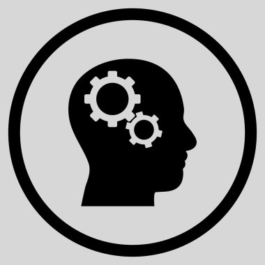 Beyin Dişliler Düz Vektör Yuvarlak Simge