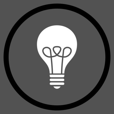 Lamba ampul düz vektör yuvarlak simge