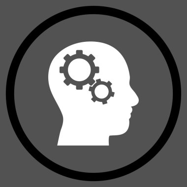 Beyin Config Düz Vektör Yuvarlak Simge