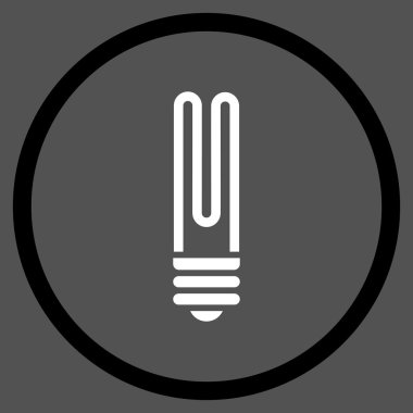 Floresan ampul düz vektör yuvarlak simge