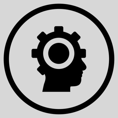 Cyborg vites düz vektör yuvarlak simge