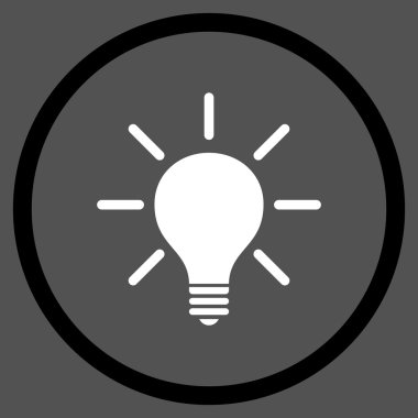 Ampul düz vektör yuvarlak simge