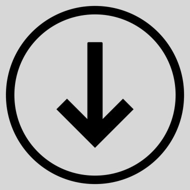 Aşağı Ok Düz Vektör Yuvarlak Simge