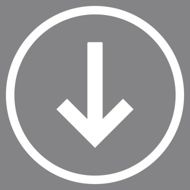 Aşağı Ok Düz Vektör Yuvarlak Simge