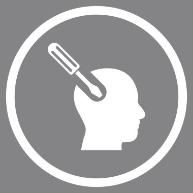 Beyin aracı düz vektör yuvarlak simgesi