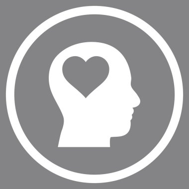 Lover Head Flat Vektör Yuvarlak Simge