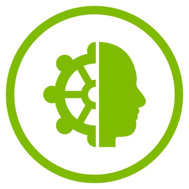 Zeka Düz Yuvarlak Vektör Simgesi