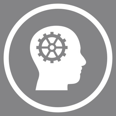 Akıl düz vektör yuvarlak simge