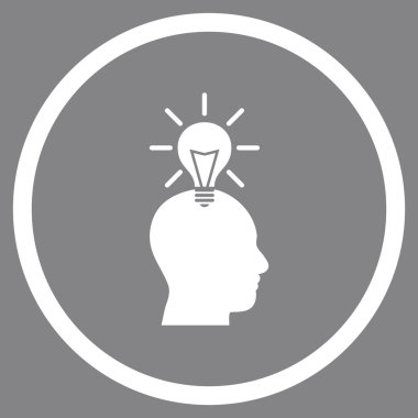 Genius Ampul Düz Vektör Yuvarlak Simge