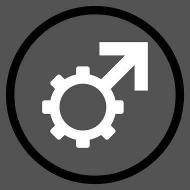 Teknolojik Potence Flat Vektör Yuvarlak Simge