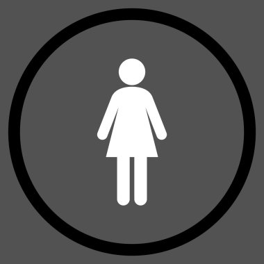 Kız Düz Vektör Yuvarlak Simge