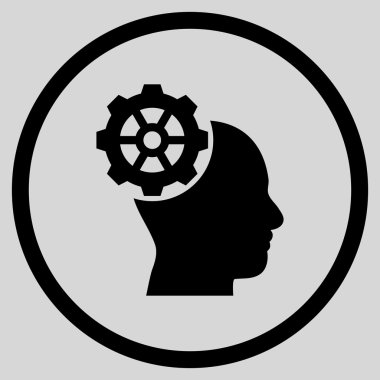 Düz vektör yuvarlak simge kafa dişli