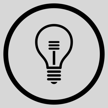 Lamba ampul düz vektör yuvarlak simge