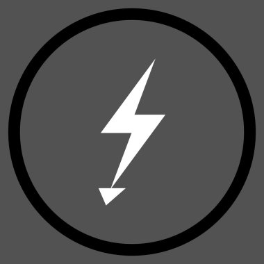 Elektrik Strike düz vektör yuvarlak simgesini