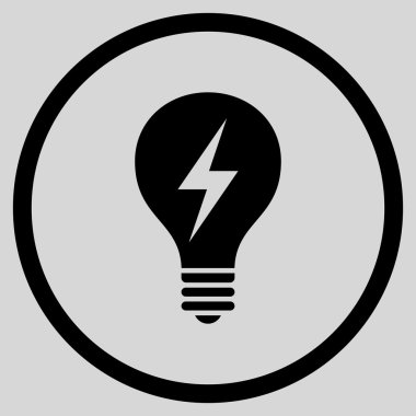 Elektrik Ampul Düz Vektör Yuvarlak Simge