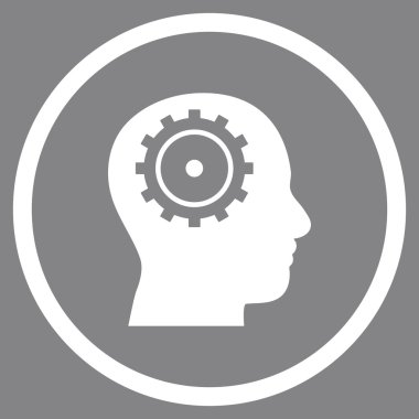 Akıl düz vektör yuvarlak simge