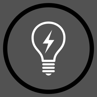 Elektrik AmpulÜ Düz Vektör Yuvarlak Simge