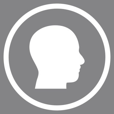 Kafa düz vektör yuvarlak simge profil