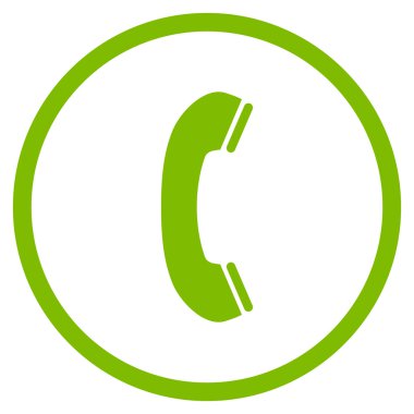 Telefon alıcı düz yuvarlak vektör simgesi