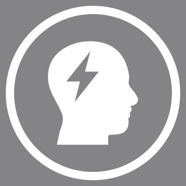 Düz vektör beyin fırtınası yuvarlak simge