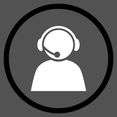 Çağrı Merkezi operatörü düz vektör yuvarlak simge