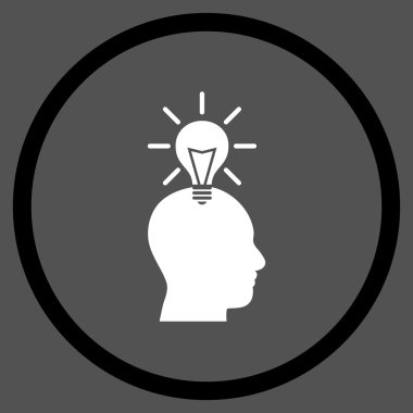 Genius Ampul Düz Vektör Yuvarlak Simge