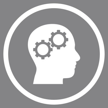 Beyin Config Düz Vektör Yuvarlak Simge