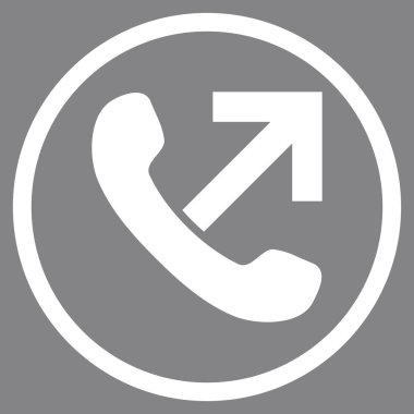 Giden arama düz vektör yuvarlak simgesi