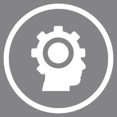 Cyborg vites düz vektör yuvarlak simge