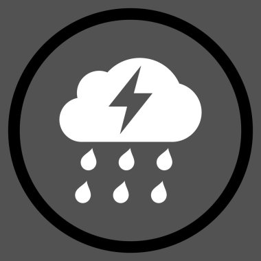 Fırtına düz vektör yuvarlak simge