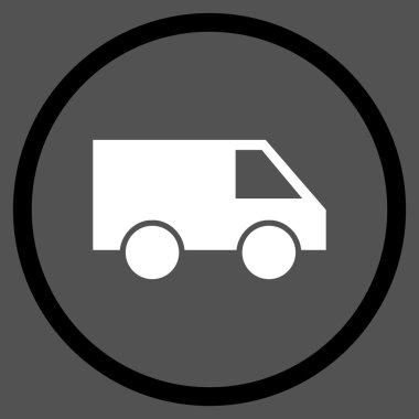 Van düz vektör simge yuvarlak