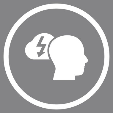 Düz vektör beyin fırtınası yuvarlak simge