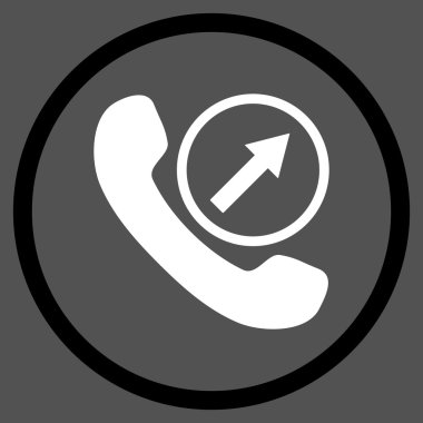 Giden arama düz vektör yuvarlak simgesi