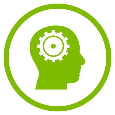 Zeka Düz Yuvarlak Vektör Simgesi