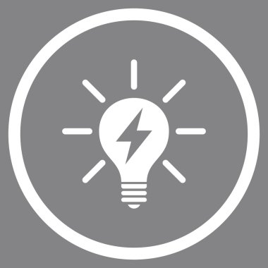 Elektrik AmpulÜ Düz Vektör Yuvarlak Simge