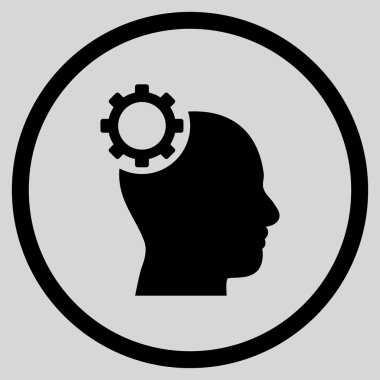 Akıl vites düz vektör yuvarlak simge